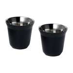 Conjunto de chávenas de café expresso de aço inoxidável de 80ml cor preto segunda vista