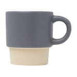 Chávena para café expresso com fundo de argila e acabamento mate 130ml cor cinzento vista lateral