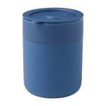 Copo de cerâmica com envoltura de silicone e tampa de plástico 330ml cor azul