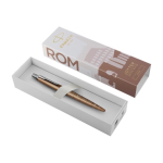 Caneta de metal Parker Jotter SE Global Icons tinta azul cor bronze