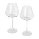 Conjunto de dois copos de vinho elegantes com base larga 680ml cor transparente segunda vista