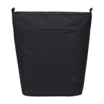 Saco tote para PC de poliéster reciclado com organizadores 15,6” cor preto terceira vista frontal