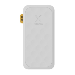 Bateria externa com design perfurado e carregamento rápido 10.000 mAh cor branco segunda vista frontal