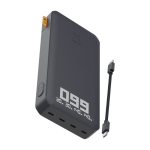 Bateria externa para dispositivos com carregamento rápido 27.000 mAh cor preto quarta vista