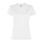 T-shirt desportiva de poliéster reciclado de mulher 100 g/m2 Roly cor branco