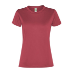 T-shirt desportiva de poliéster reciclado de mulher 100 g/m2 Roly cor vermelho dessaturado