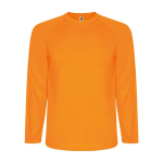 Camisola desportiva manga comprida poliéster para homem 150 g/m² Roly cor cor-de-laranja fluorescente