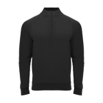 Sweatshirt desportiva com meio fecho de correr em poliéster 200 g/m² Roly cor preto