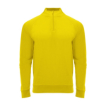 Sweatshirt desportiva com meio fecho de correr em poliéster 200 g/m² Roly cor amarelo