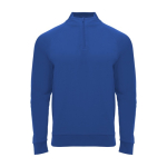 Sweatshirt desportiva com meio fecho de correr em poliéster 200 g/m² Roly cor azul real