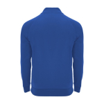 Sweatshirt desportiva com meio fecho de correr em poliéster 200 g/m² Roly cor azul real segunda vista traseira