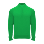 Sweatshirt desportiva com meio fecho de correr em poliéster 200 g/m² Roly cor verde-lima