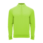 Sweatshirt desportiva com meio fecho de correr em poliéster 200 g/m² Roly cor verde fluorescente