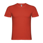 T-shirt de manga curta em algodão com gola em V para homem 155 g/m² Roly cor vermelho