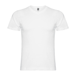 T-shirt de manga curta em algodão com gola em V para homem 155 g/m² Roly cor branco