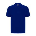 Polo piqué unissexo em algodão e poliéster com bolso 190 g/m² Roly cor azul