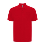 Polo piqué unissexo em algodão e poliéster com bolso 190 g/m² Roly cor vermelho