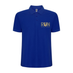 Polo piqué de homem em algodão e poliéster 190 g/m² Roly cor azul vista impressão serigrafia