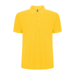 Polo piqué de homem em algodão e poliéster 190 g/m² Roly cor amarelo