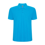 Polo piqué de homem em algodão e poliéster 190 g/m² Roly cor turquesa