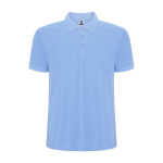 Polo piqué de homem em algodão e poliéster 190 g/m² Roly cor azul-claro