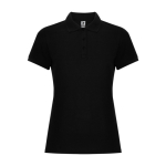 Polo piqué de mulher em algodão e poliéster 190 g/m² Roly cor preto