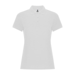 Polo piqué de mulher em algodão e poliéster 190 g/m² Roly cor branco