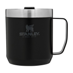 Caneca térmica em aço inoxidável e tritão Stanley Classic 350ml cor preto segunda vista frontal