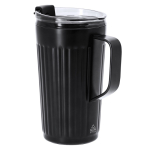 Caneca térmica de aço inoxidável reciclado com pega lateral 350 ml cor preto primeira vista