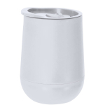 Copo takeaway de parede dupla, base redonda e tampa a condizer 320 ml cor branco primeira vista