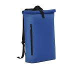 Mochila roll-top para portátil feita de PU de toque macio 15'' cor azul primeira vista