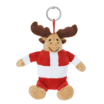 Porta-chaves de peluche em forma de rena personalizável cor vermelho primeira vista