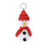 Porta-chaves natalício de peluche em forma de boneco de neve personalizável cor vermelho primeira vista