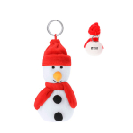 Porta-chaves natalício de peluche em forma de boneco de neve personalizável vista principal