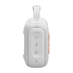 Coluna Bluetooth ultraportátil com som claro e forte JBL GO4 cor branco vista lado esquerdo