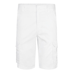 Bermudas elásticas, bolsos de algodão e poliéster 240 g/m2 Velilla cor branco segunda vista