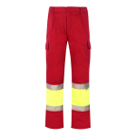 Calças de trabalho de poliéster/algodão, refletores 210 g/m2 Velilla cor vermelho segunda vista