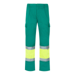 Calças de trabalho de poliéster/algodão, refletores 210 g/m2 Velilla cor verde segunda vista