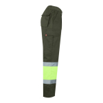 Calças de trabalho de poliéster/algodão, refletores 210 g/m2 Velilla cor verde militar quarta vista