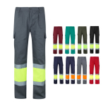 Calças de trabalho de poliéster/algodão, refletores 210 g/m2 Velilla varias cores