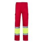 Calças de trabalho multibolsos, algodão e poliéster 210 g/m2 Velilla cor vermelho segunda vista