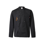 Jaleco de cozinha, manga comprida, poliéster/algodão 175 g/m2 Velilla cor preto imagem com logo