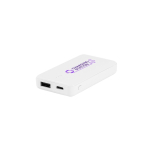 Powerbank de tamanho extrapequeno com capacidade de 4000 mAh cor branco imagem com logo