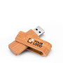 USB rotativo de bambu 3.0 tons claros e escuros Ecotwist 3.0 