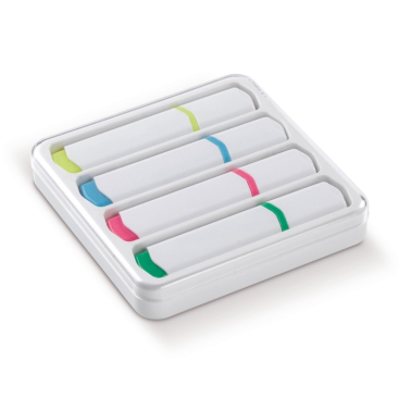 Kit de 4 marcadores de diferentes cores em caixa transparente