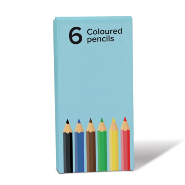 6 lápis de cores em estojo de caixa de cartão personalizável