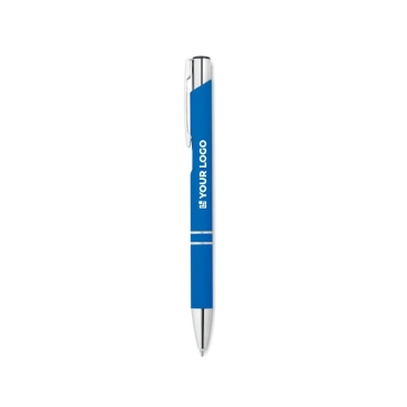 Canetas para empresas de metal com borracha e tinta azul Aster Matt