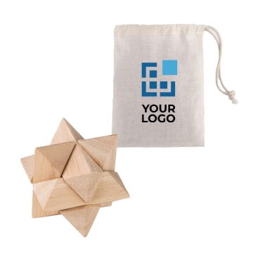 Quebra-cabeças publicitário de madeira em saco de algodão Cubus