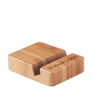 Suporte de telemóvel quadrado de bambu para o escritório Bamboo