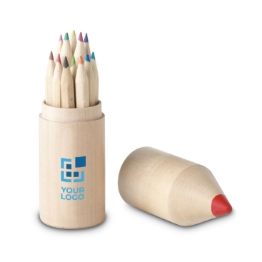 Conjunto de 12 lápis de cor em caixa com forma de lápis Pencil